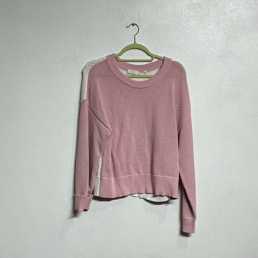 A.L.C. Pink Color Block Alana Mesh Oversized Swea… - image 2